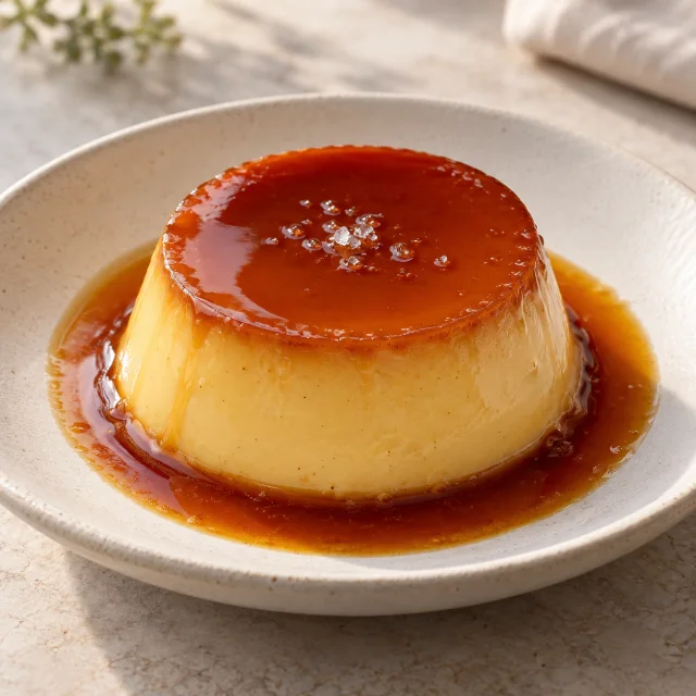 Pudim com calda de caramelo